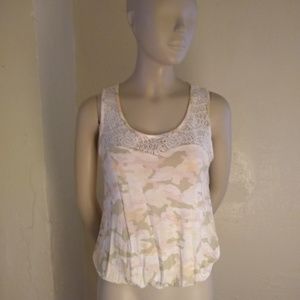 Charlotte Russe Pale Pink,Green, Cream Tank; Small